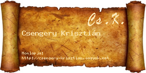 Csengery Krisztián névjegykártya